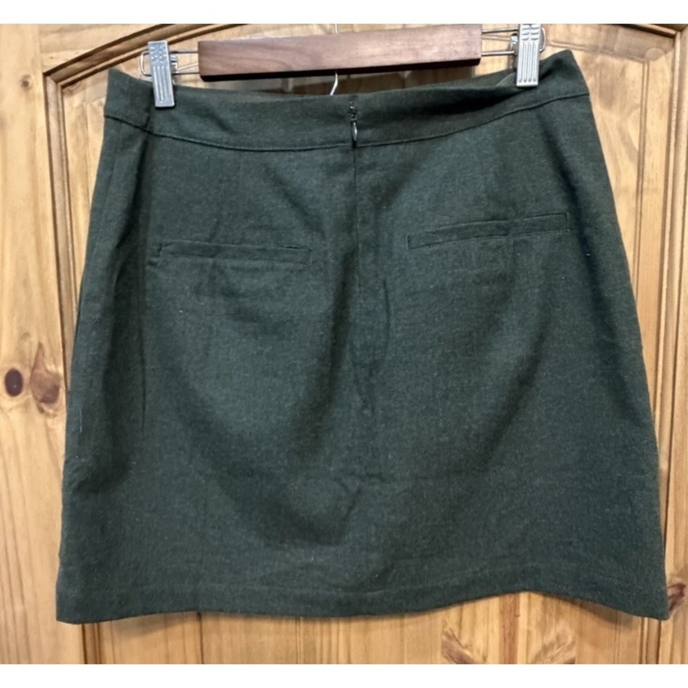 Madewell Green Mini Skirt Wool Blend NWT Size 6 Utility Pockets Preppy - Picture 2 of 4